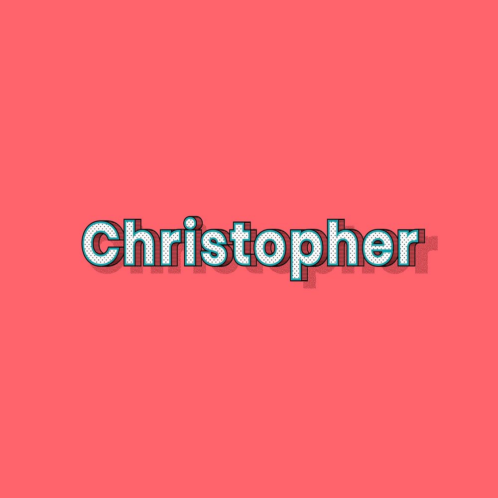 Christopher name halftone vector word typography