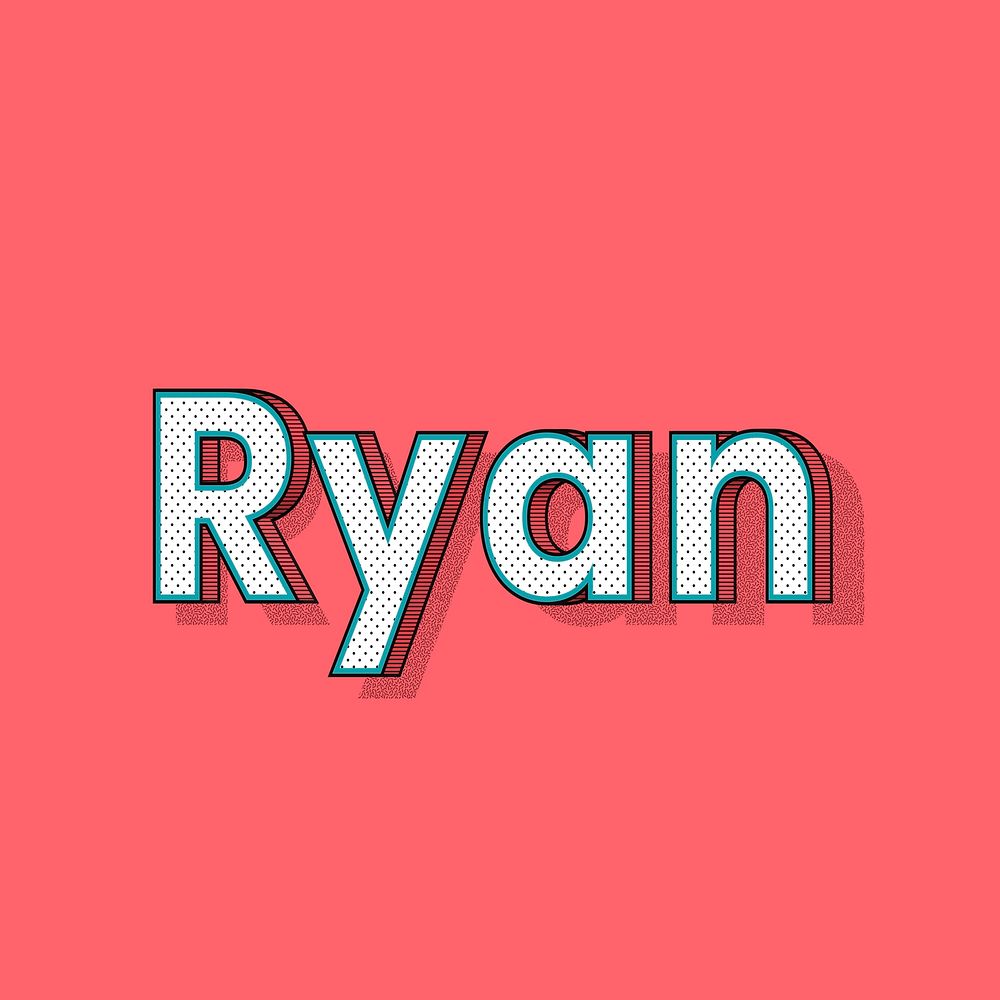 Ryan name halftone vector word typography