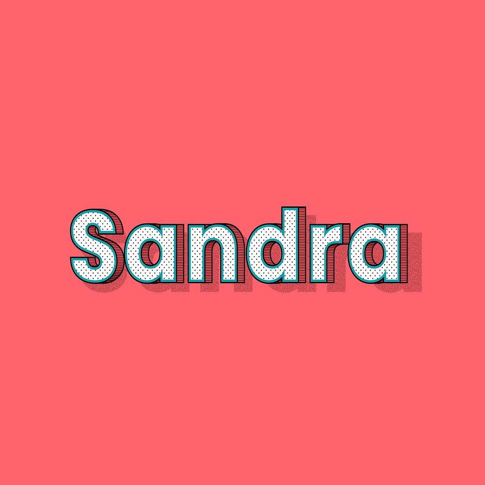 Sandra name halftone vector word typography
