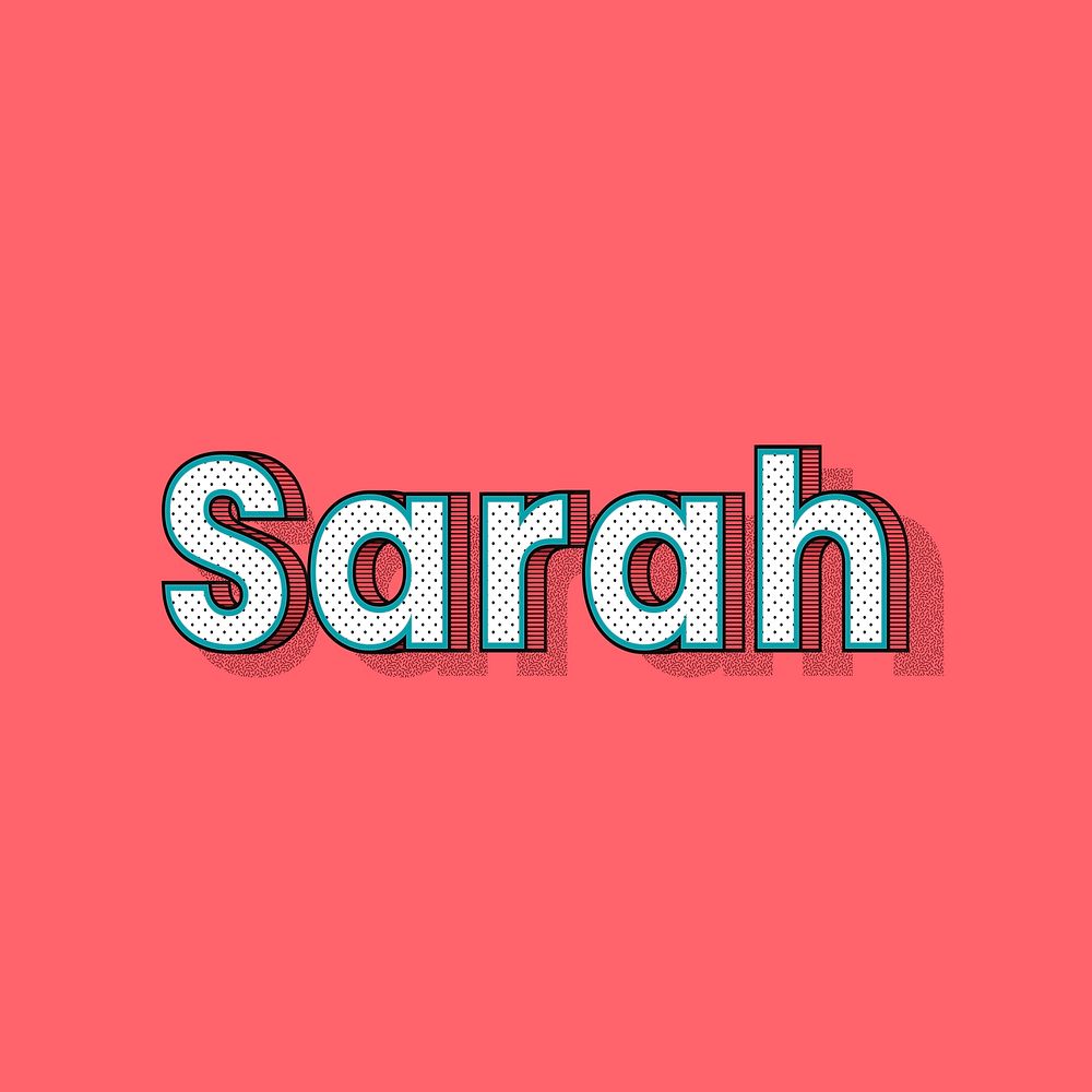 Sarah name halftone vector word typography
