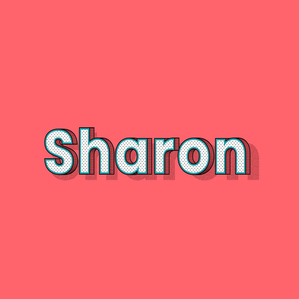 Sharon name halftone vector word typography