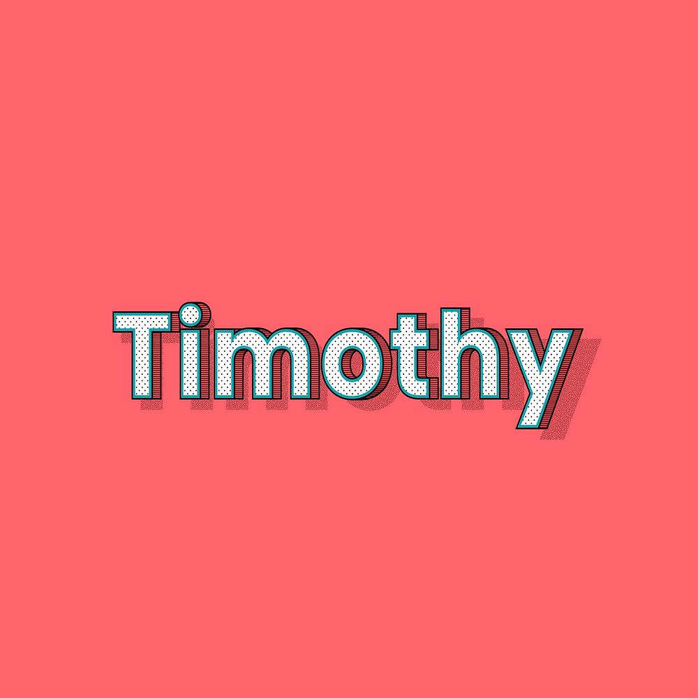 Timothy name halftone vector word typography