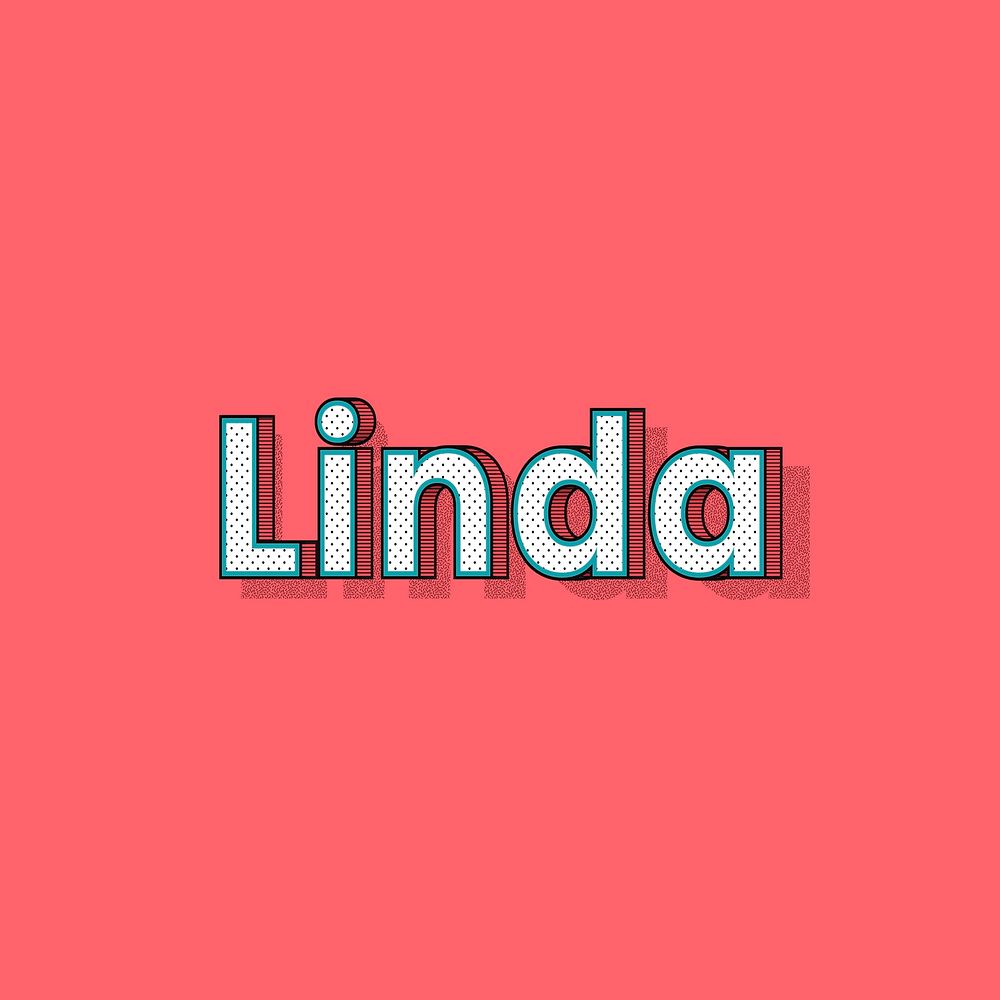 Linda name halftone vector word typography