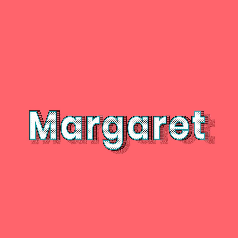 Margaret name halftone vector word typography