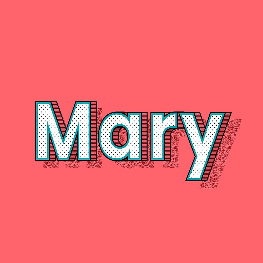 Mary name halftone vector word typography