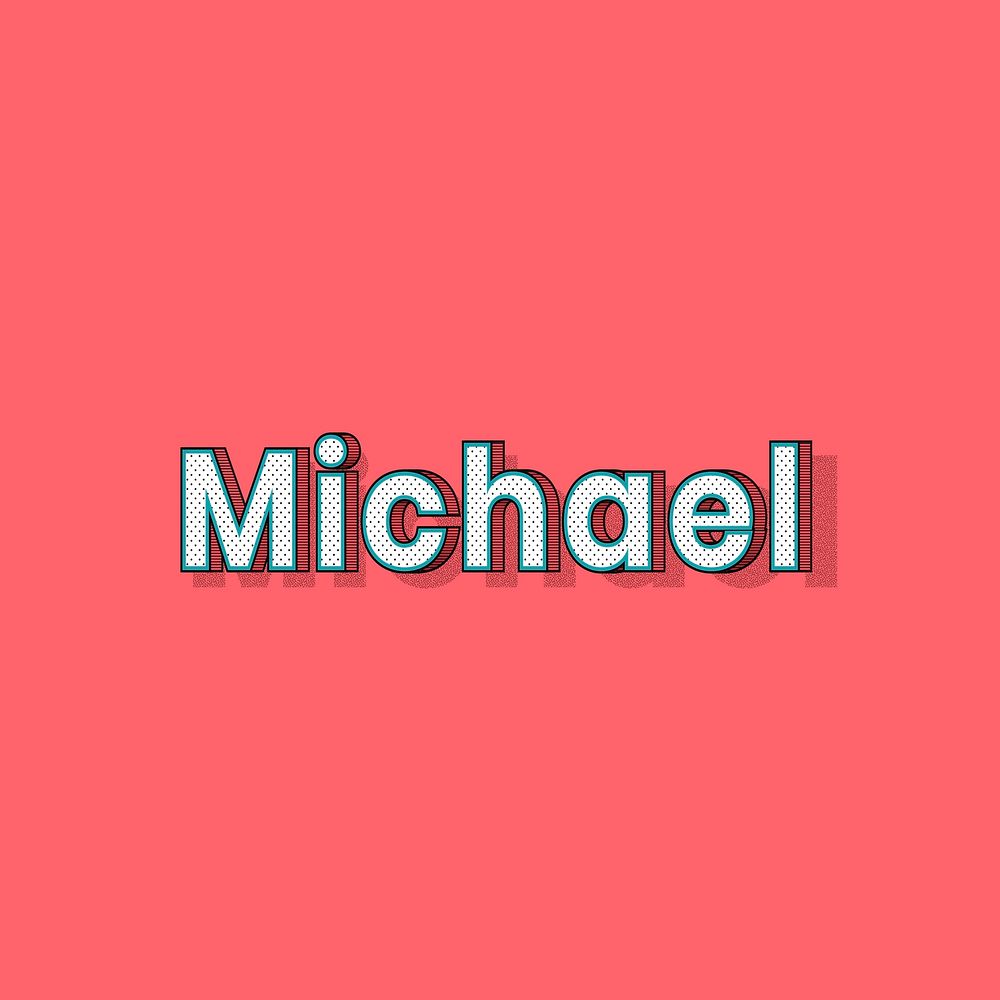 Michael name halftone vector word typography