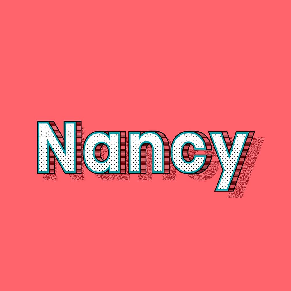 Nancy name halftone vector word typography