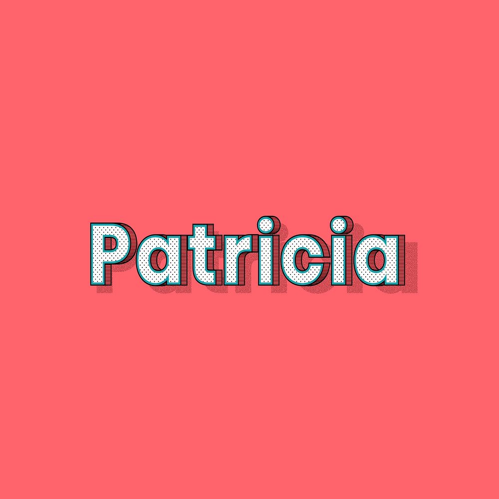 Patricia name halftone vector word typography