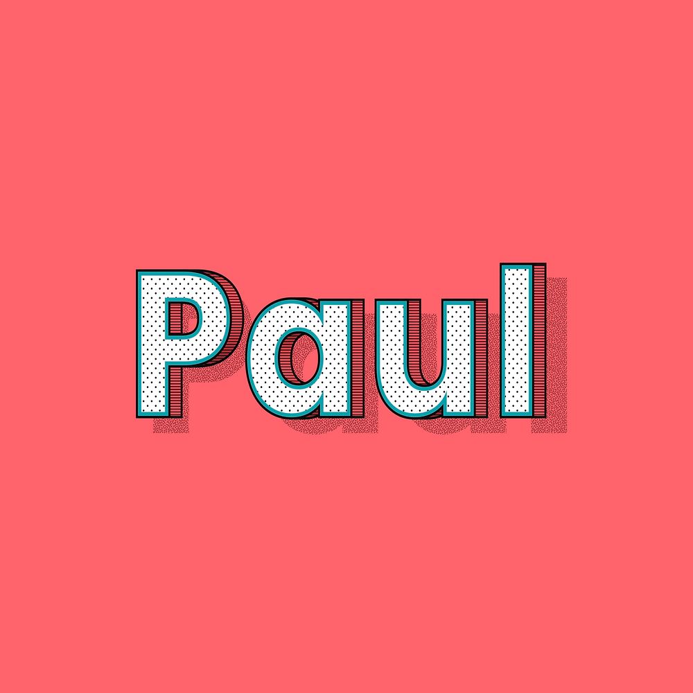 Paul name halftone vector word typography