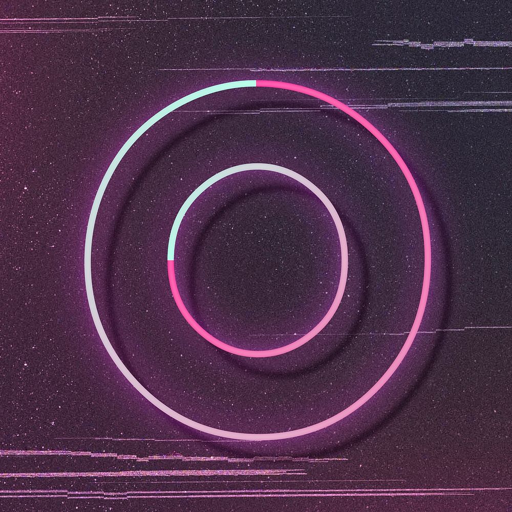 Letter O vector pink neon font typography