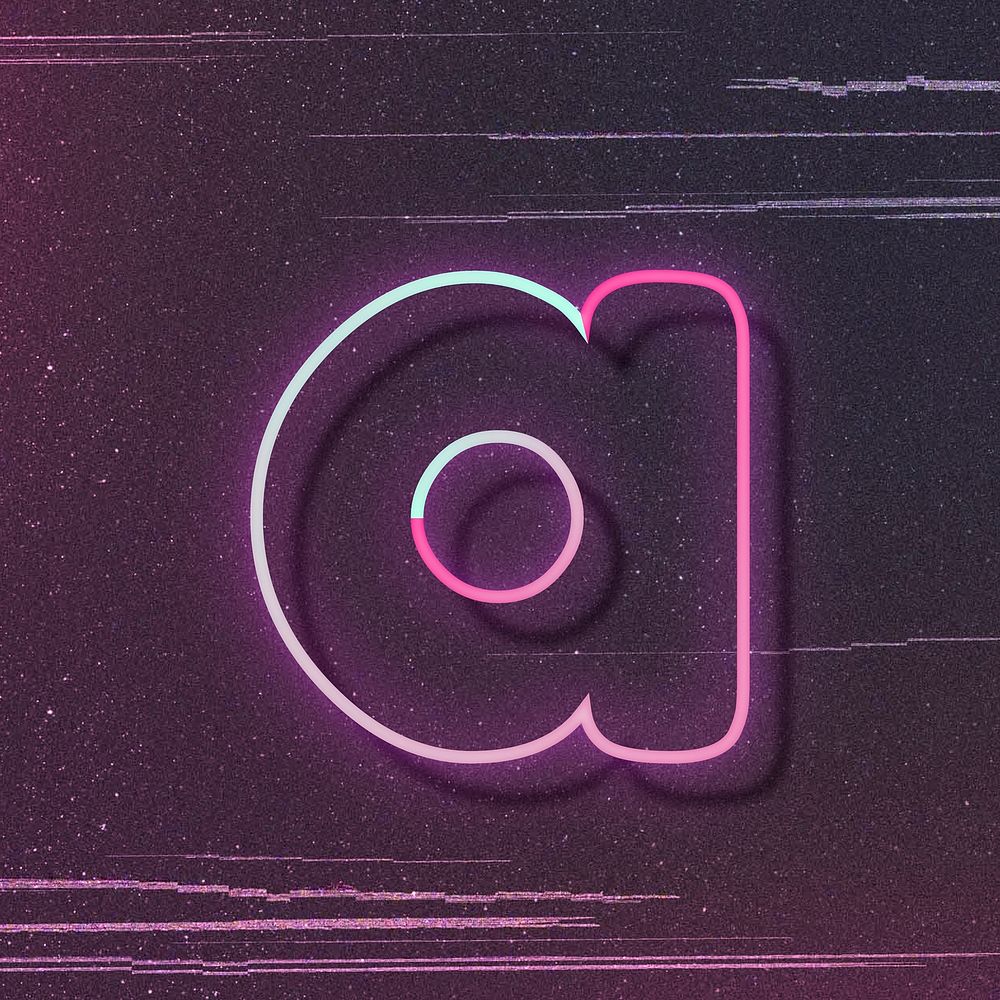 Gradient pink neon letter a vector