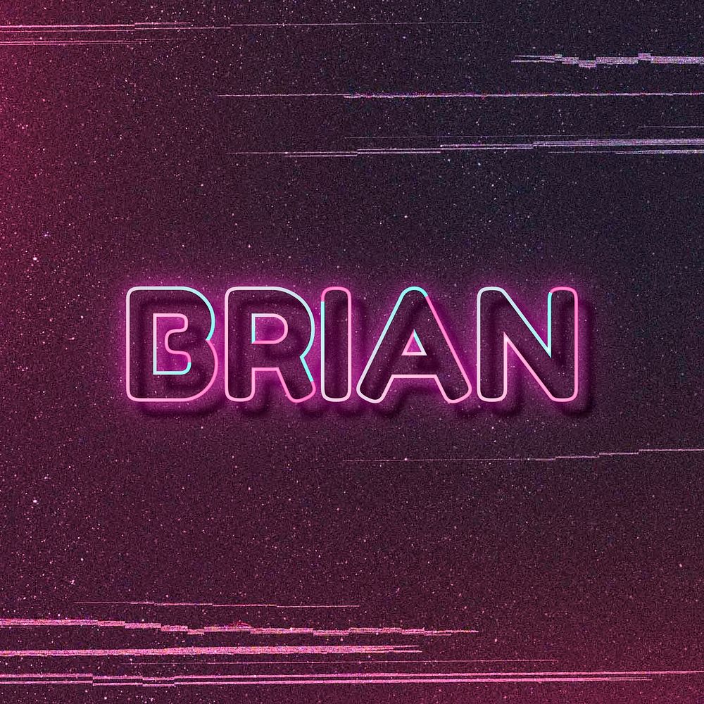 Brian name font block letter typography vector