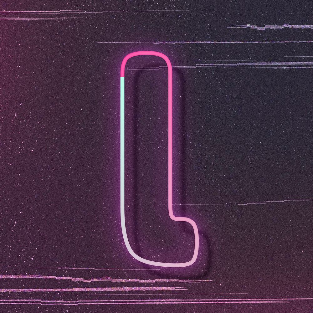 Letter l vector neon font typography