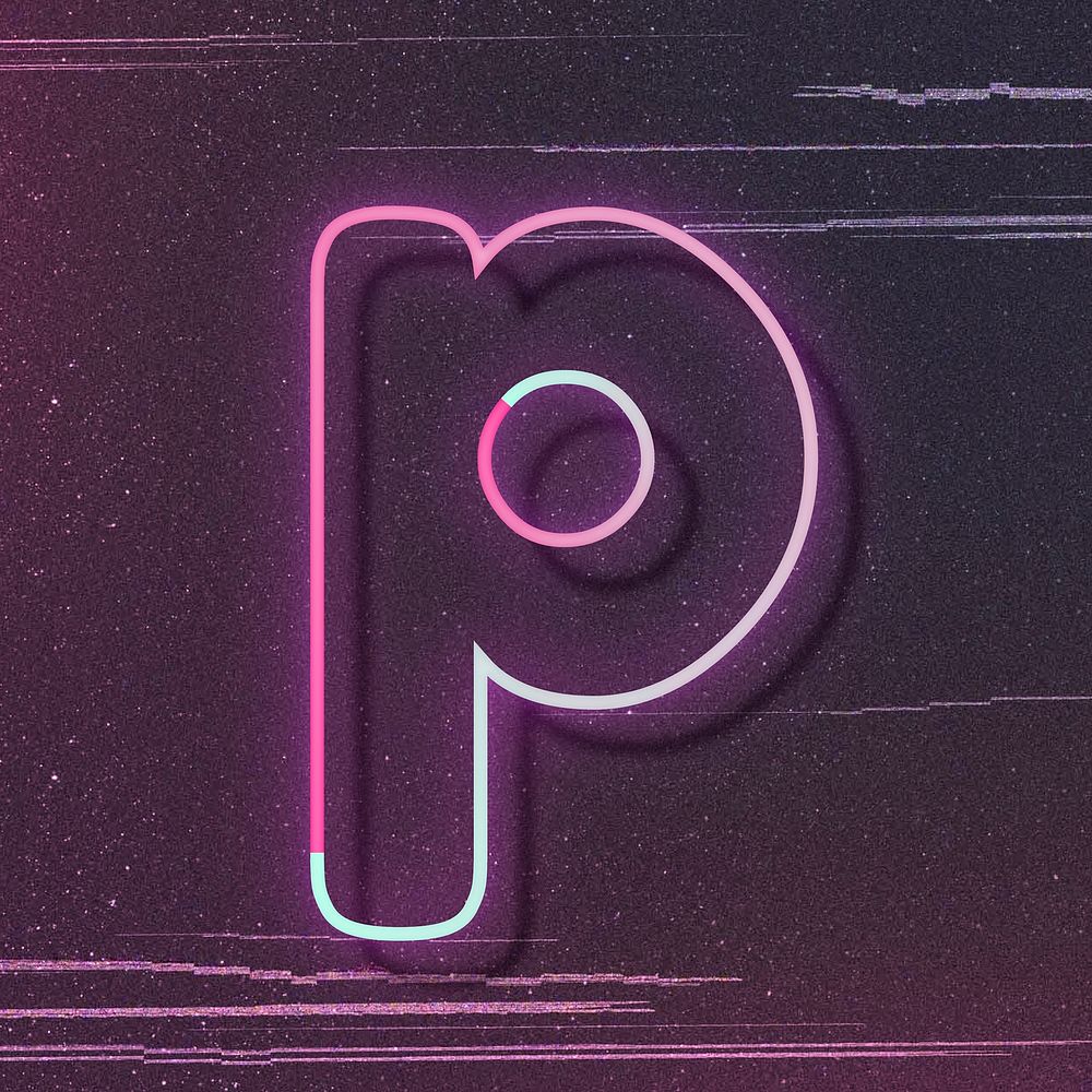 Gradient pink lowercase letter p vector