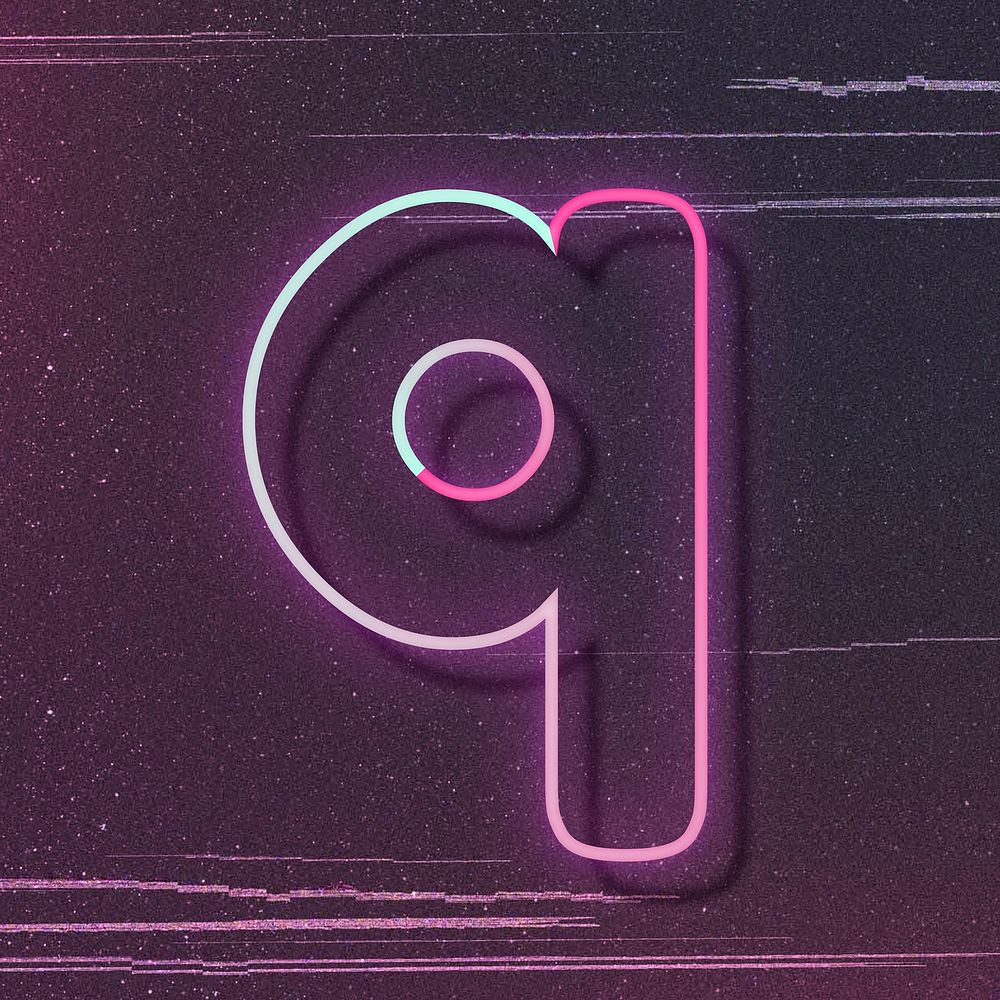 Gradient pink lowercase letter q vector