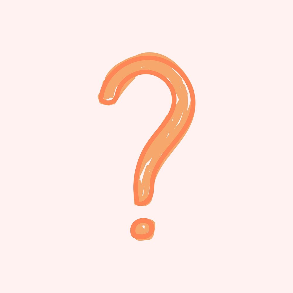 Question mark ? doodle font typography vector
