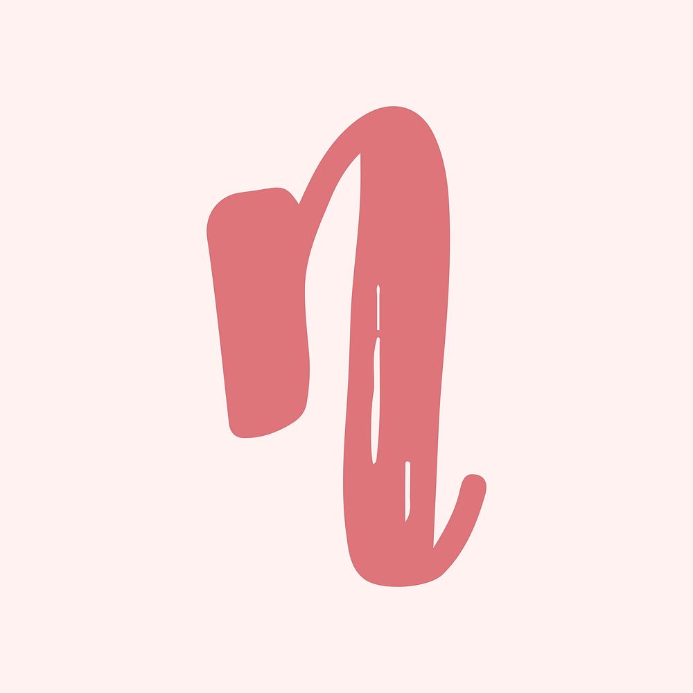 N letter doodle font vector typography