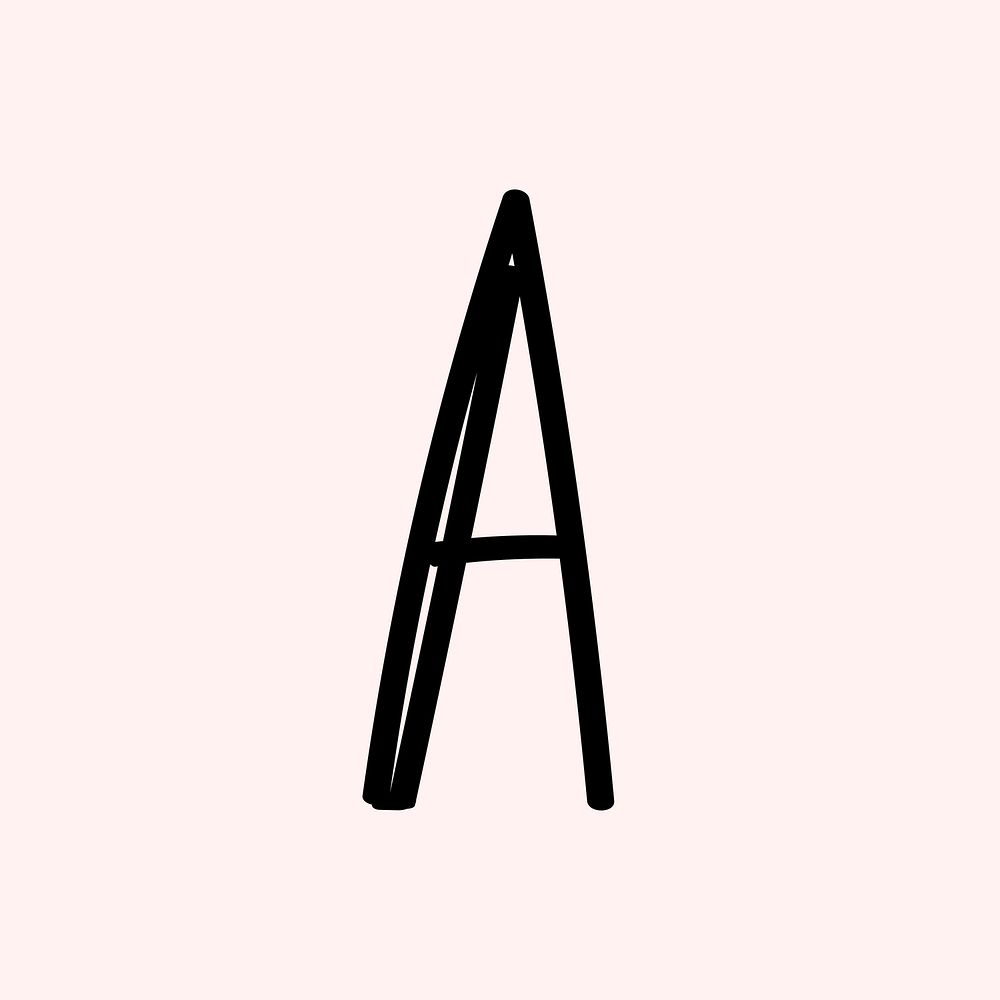 A letter hand drawn doodle typography font vector