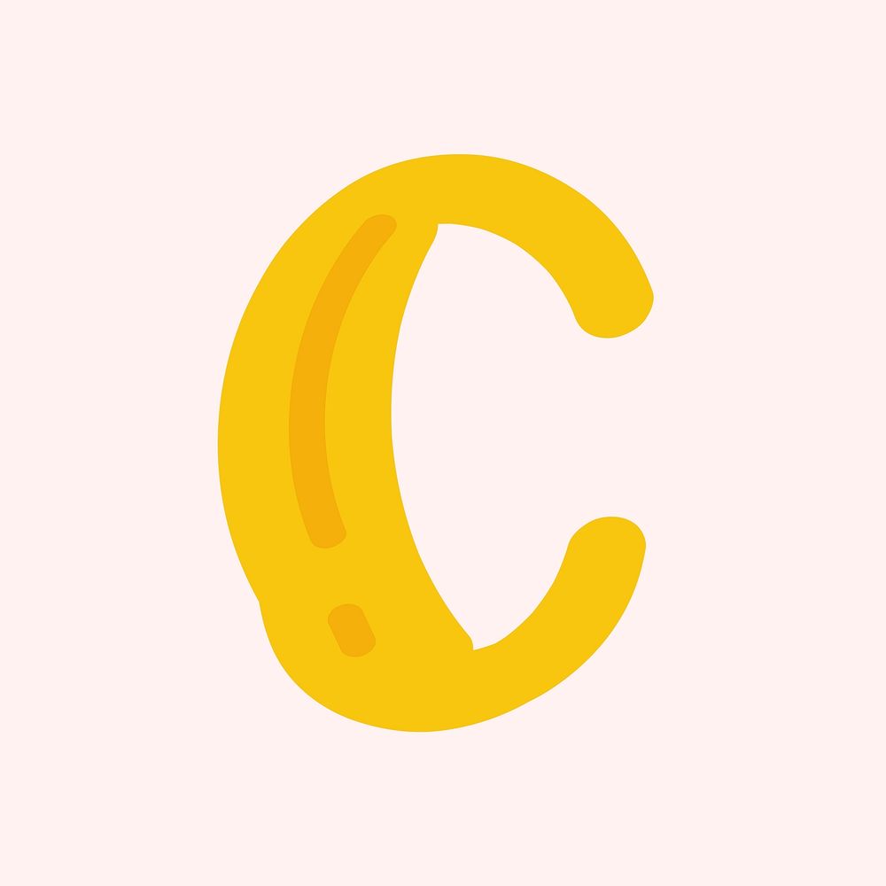 Letter C doodle typography font vector
