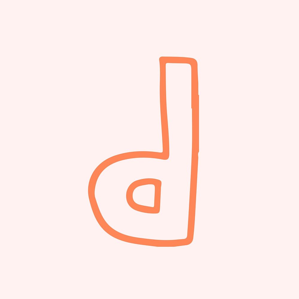 D letter doodle typography vector font
