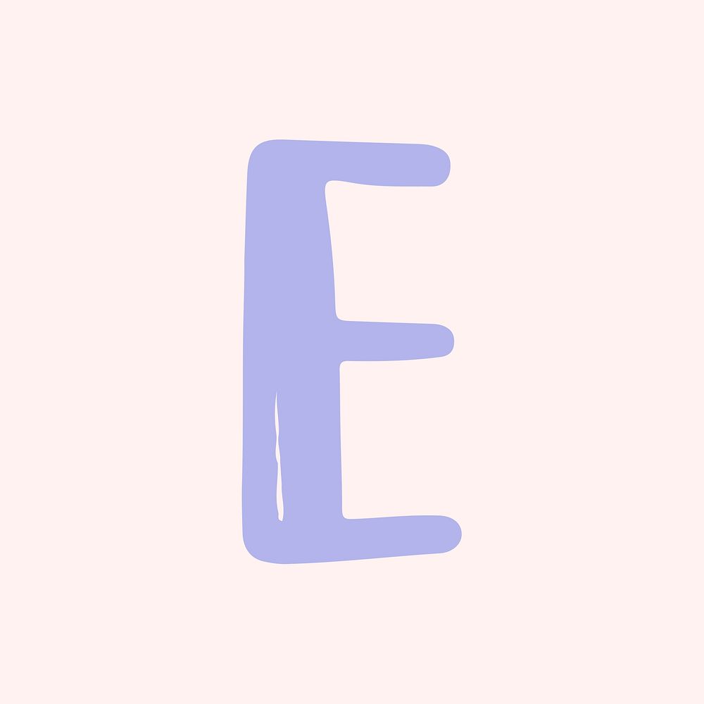 Letter E doodle typography vector font