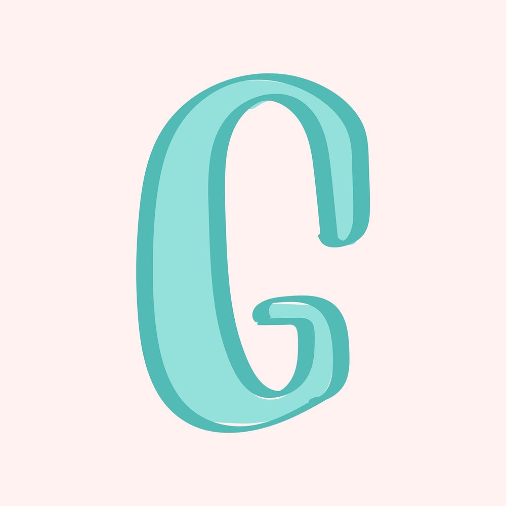 G letter doodle typography font vector