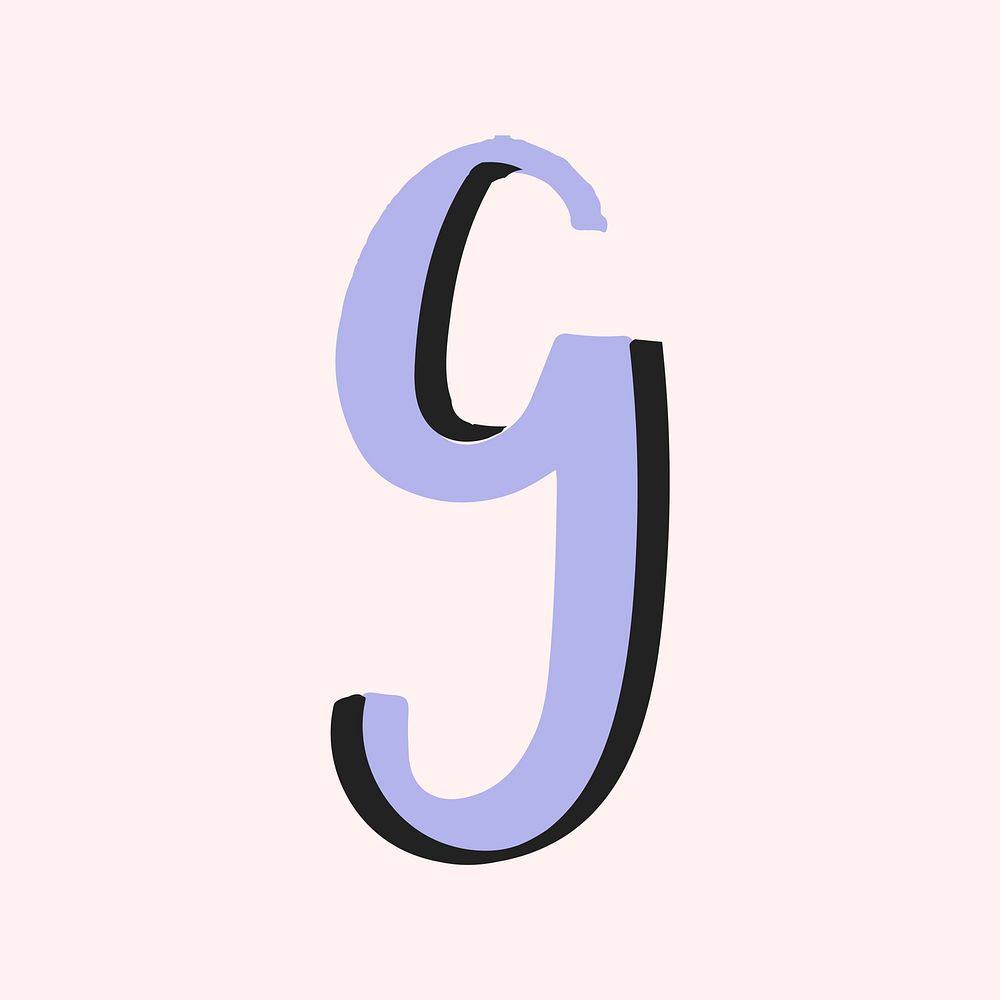 Letter G doodle font typography vector