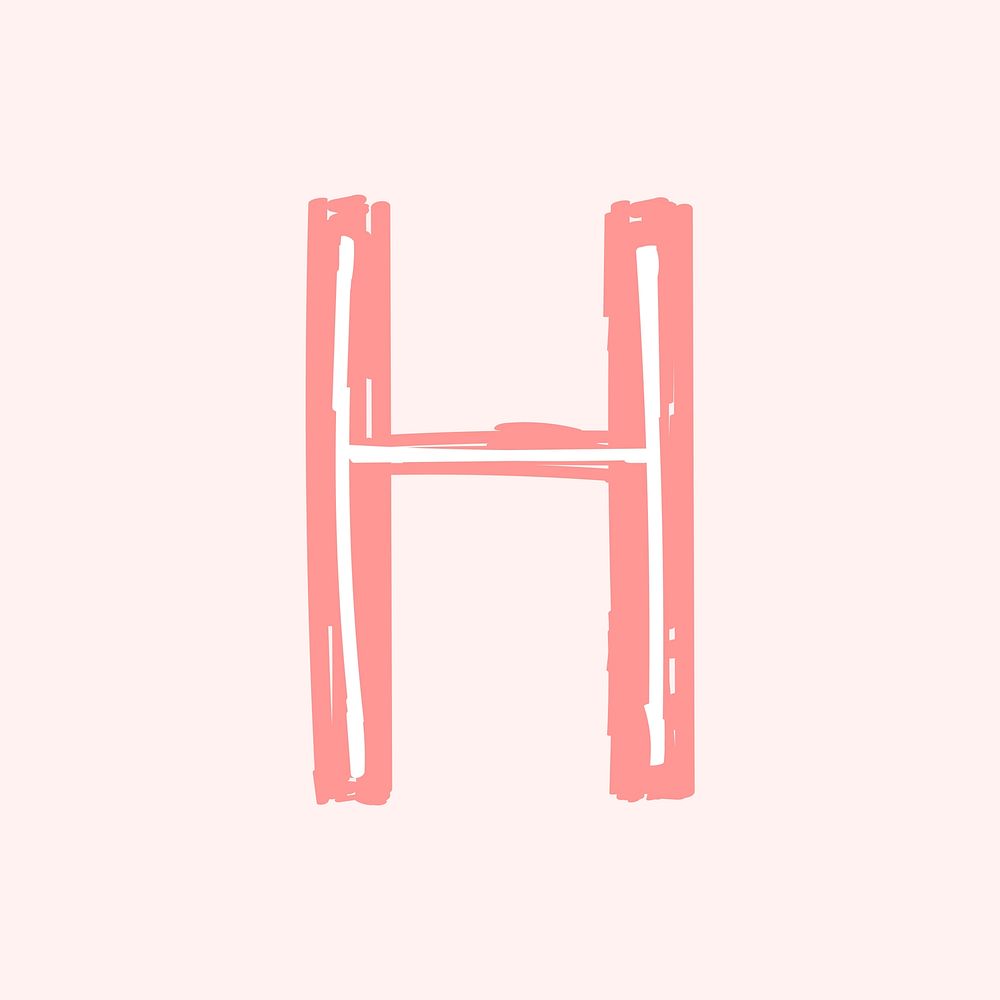 H letter doodle typography vector font