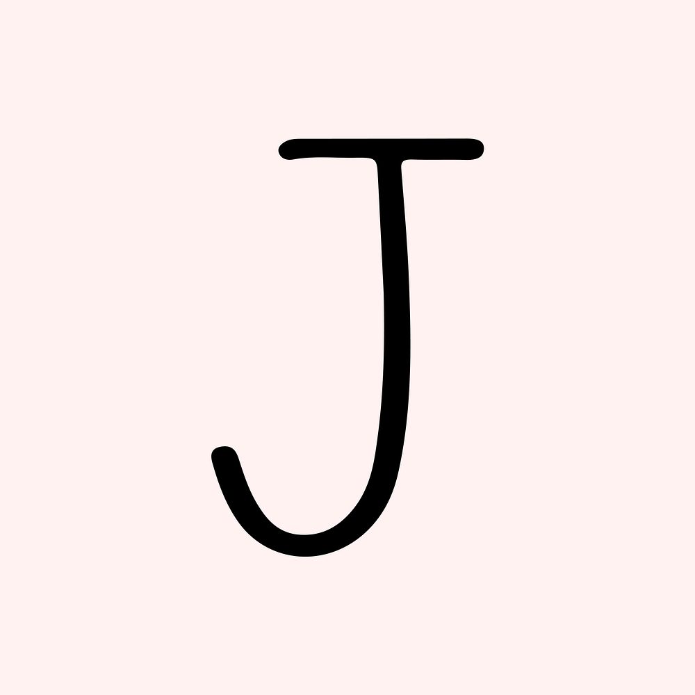 Letter J doodle typography vector font