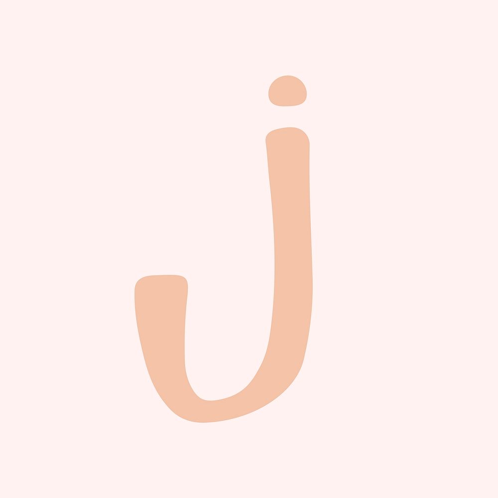 J letter doodle typography font vector