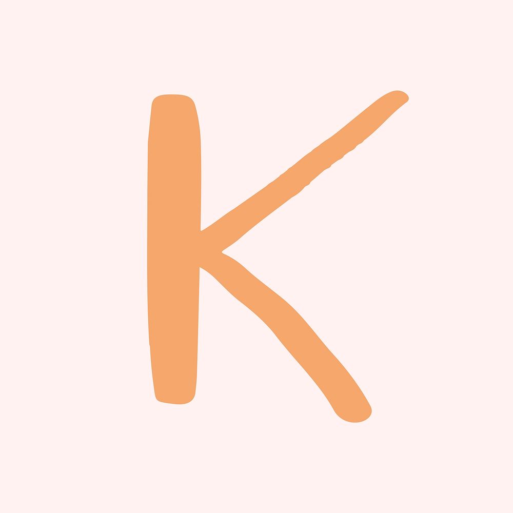 K letter doodle typography font vector
