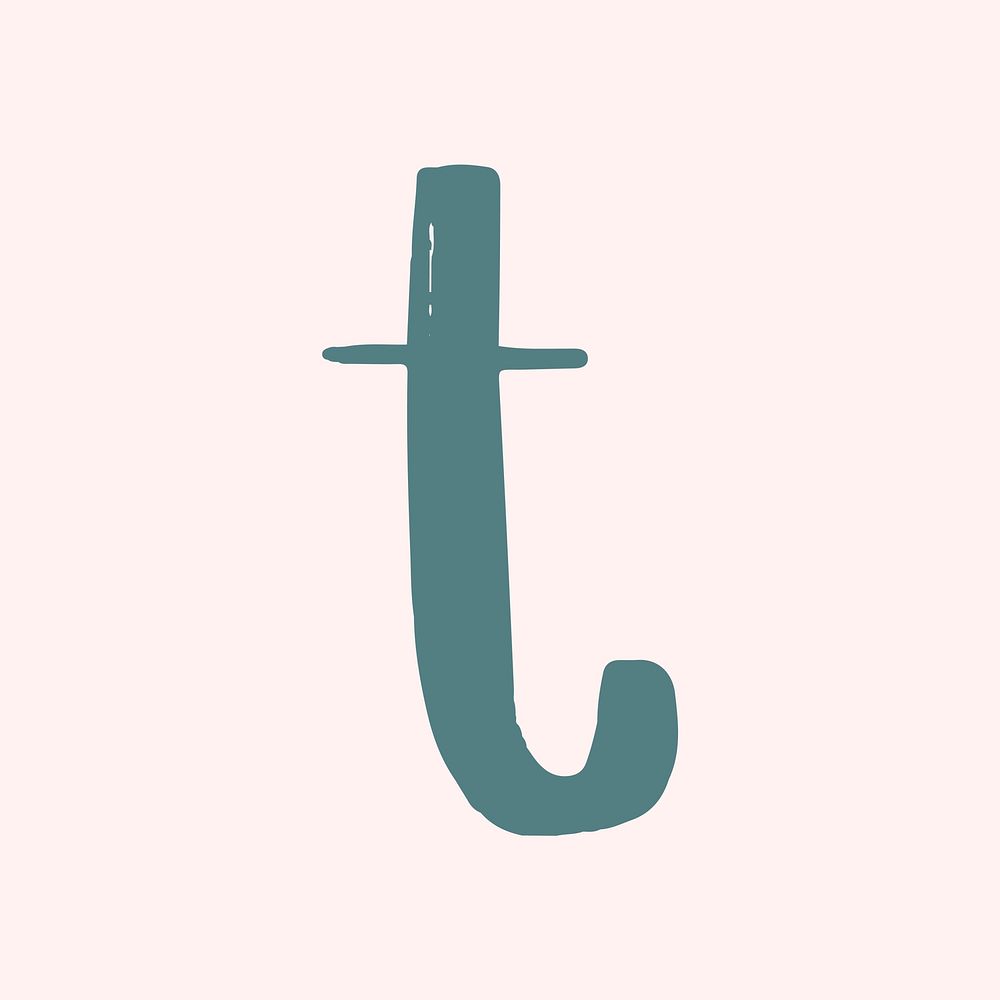 T letter doodle typography vector font