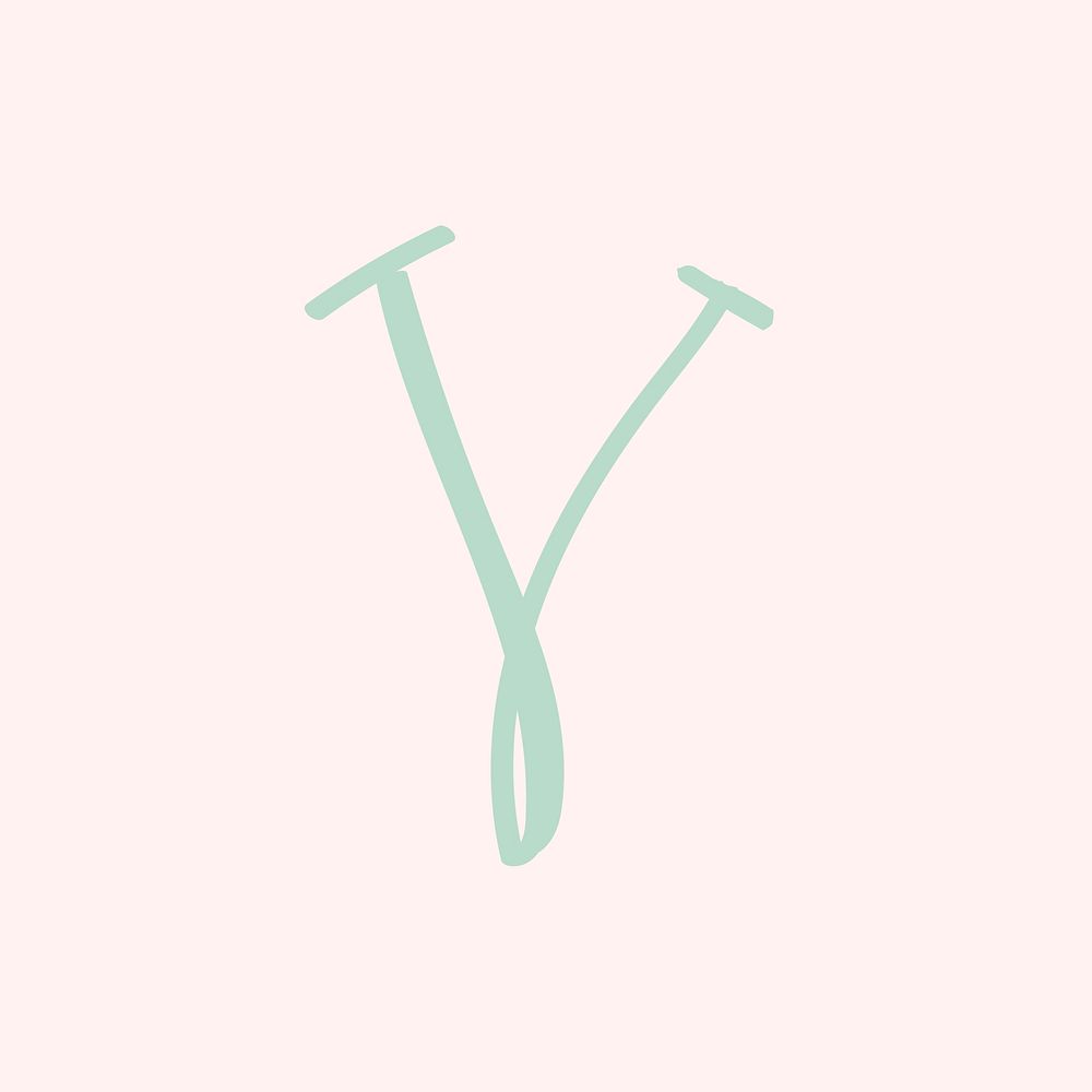 Hand drawn letter V doodle typography vector