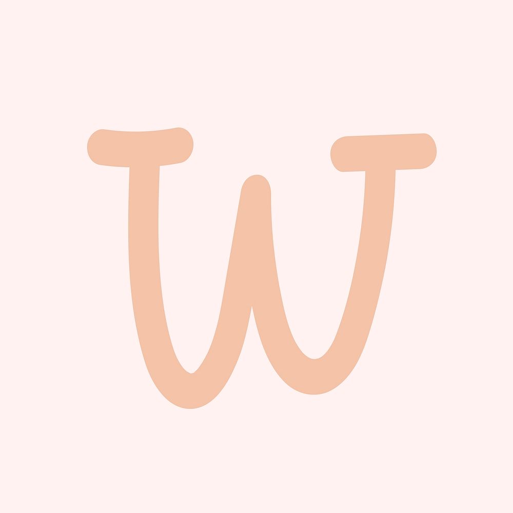 W letter doodle lettering typography vector font