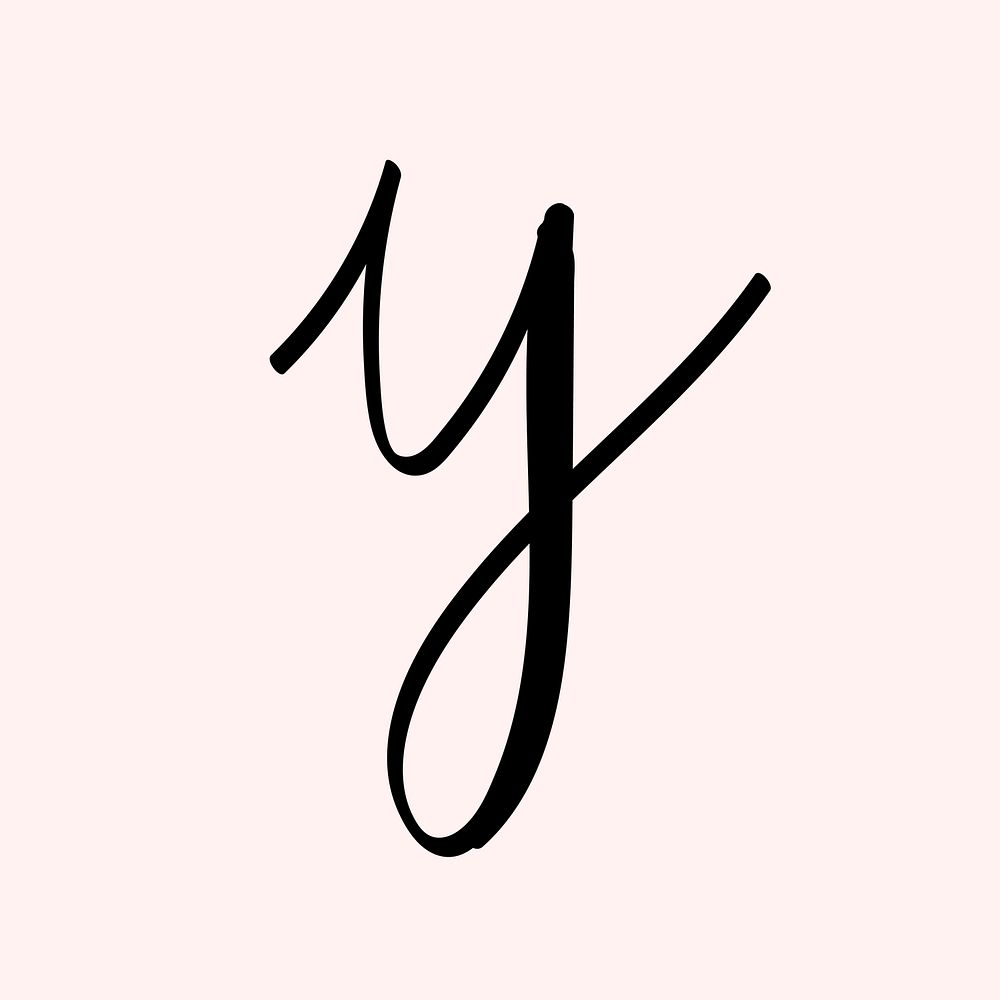 Hand drawn letter Y doodle font typography vector