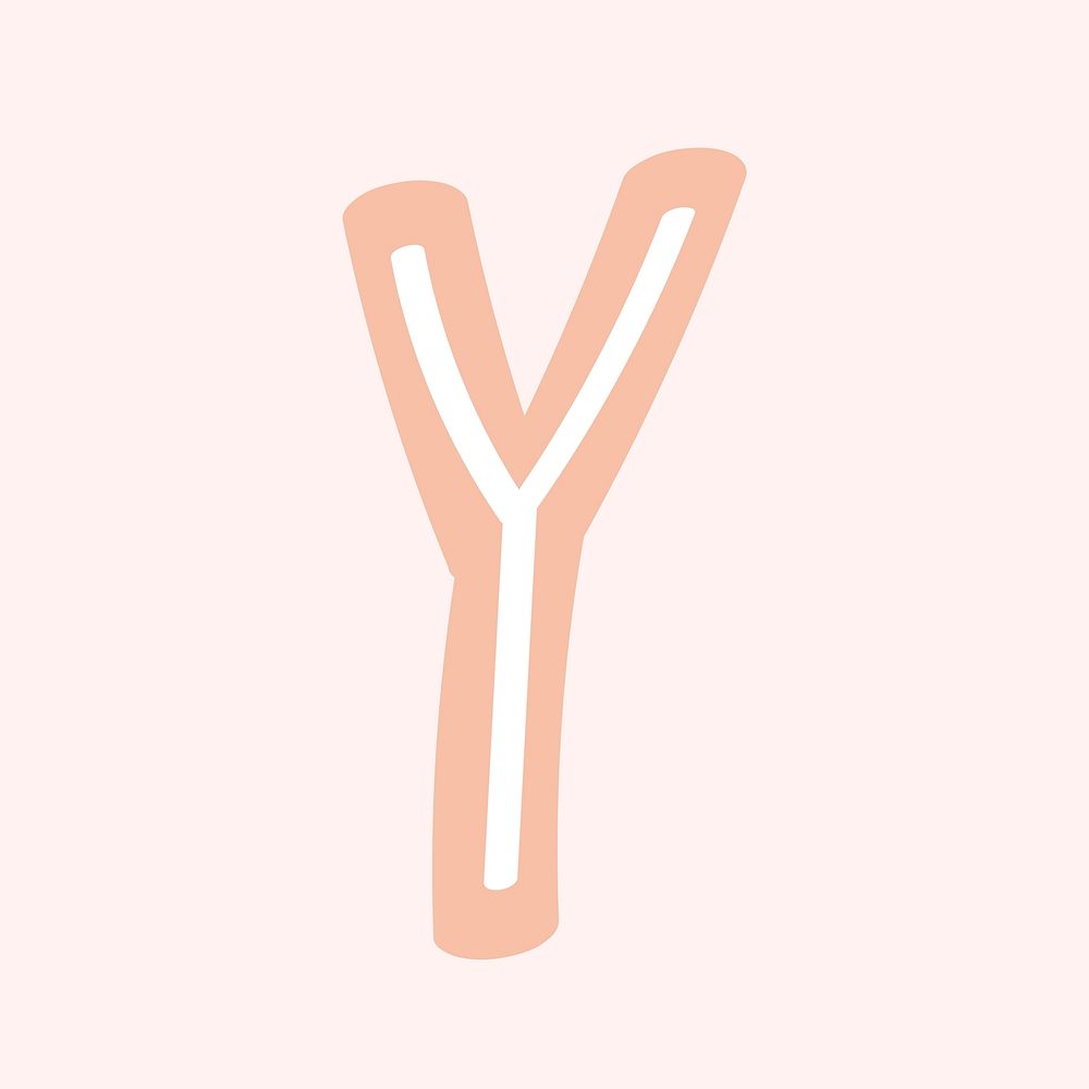 Y letter doodle font typography vector