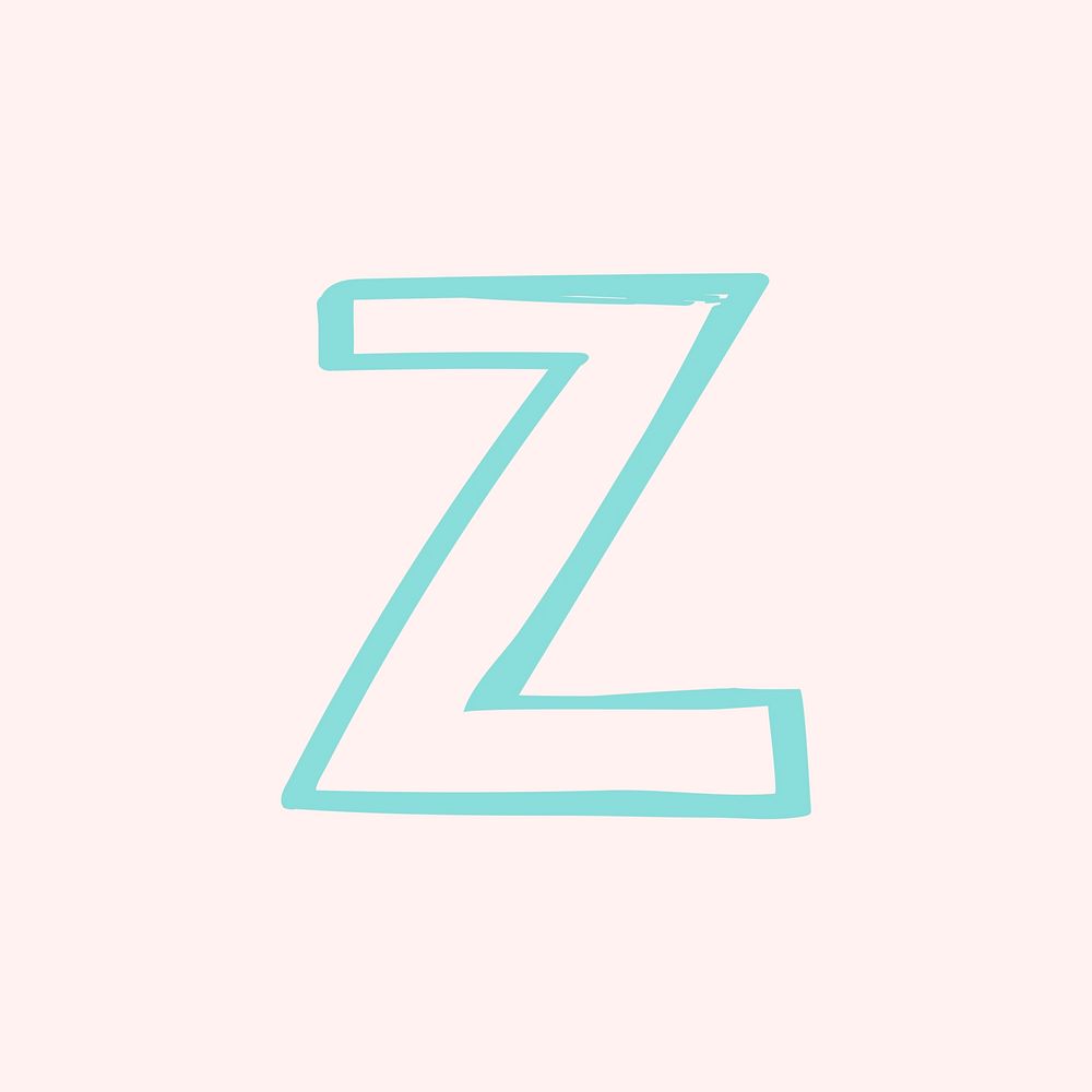 Z letter doodle font typography vector
