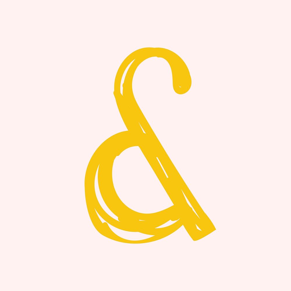 Pastel ampersand vector doodle font hand drawn