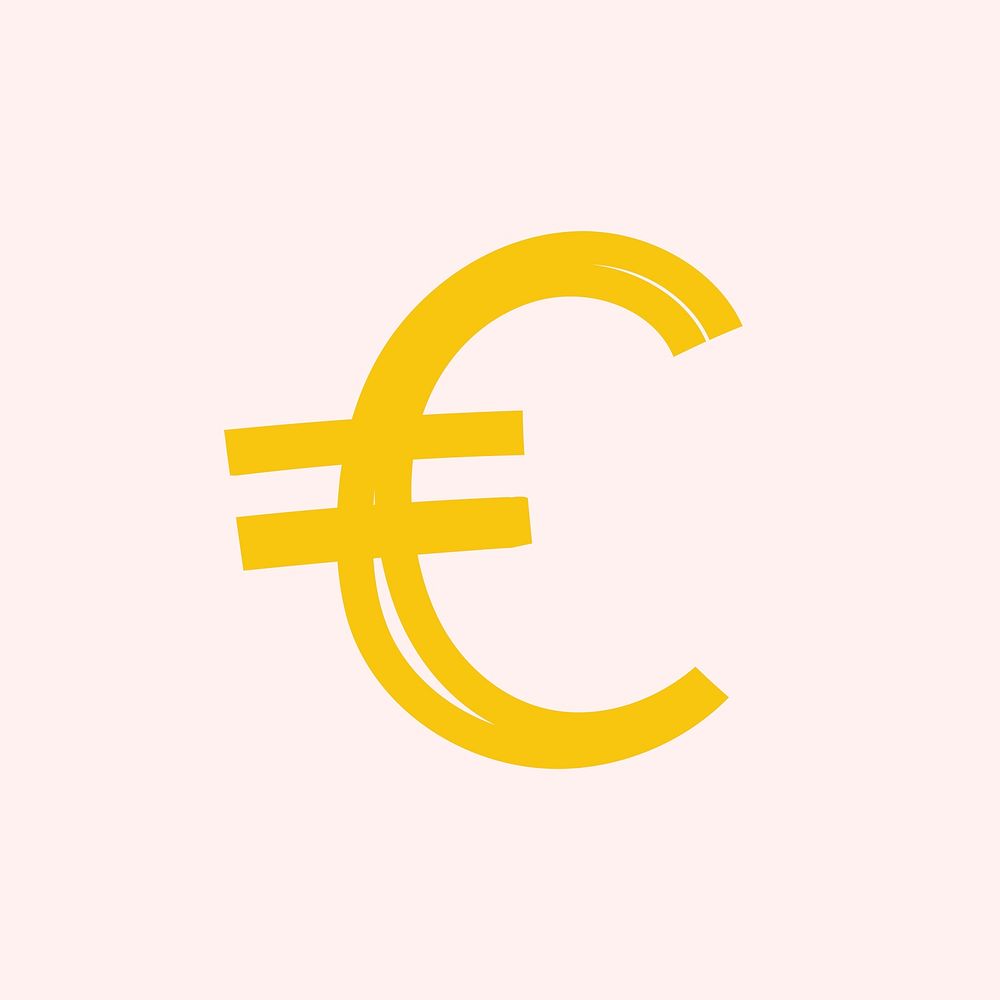 Symbol Euro currency doodle font typography hand drawn