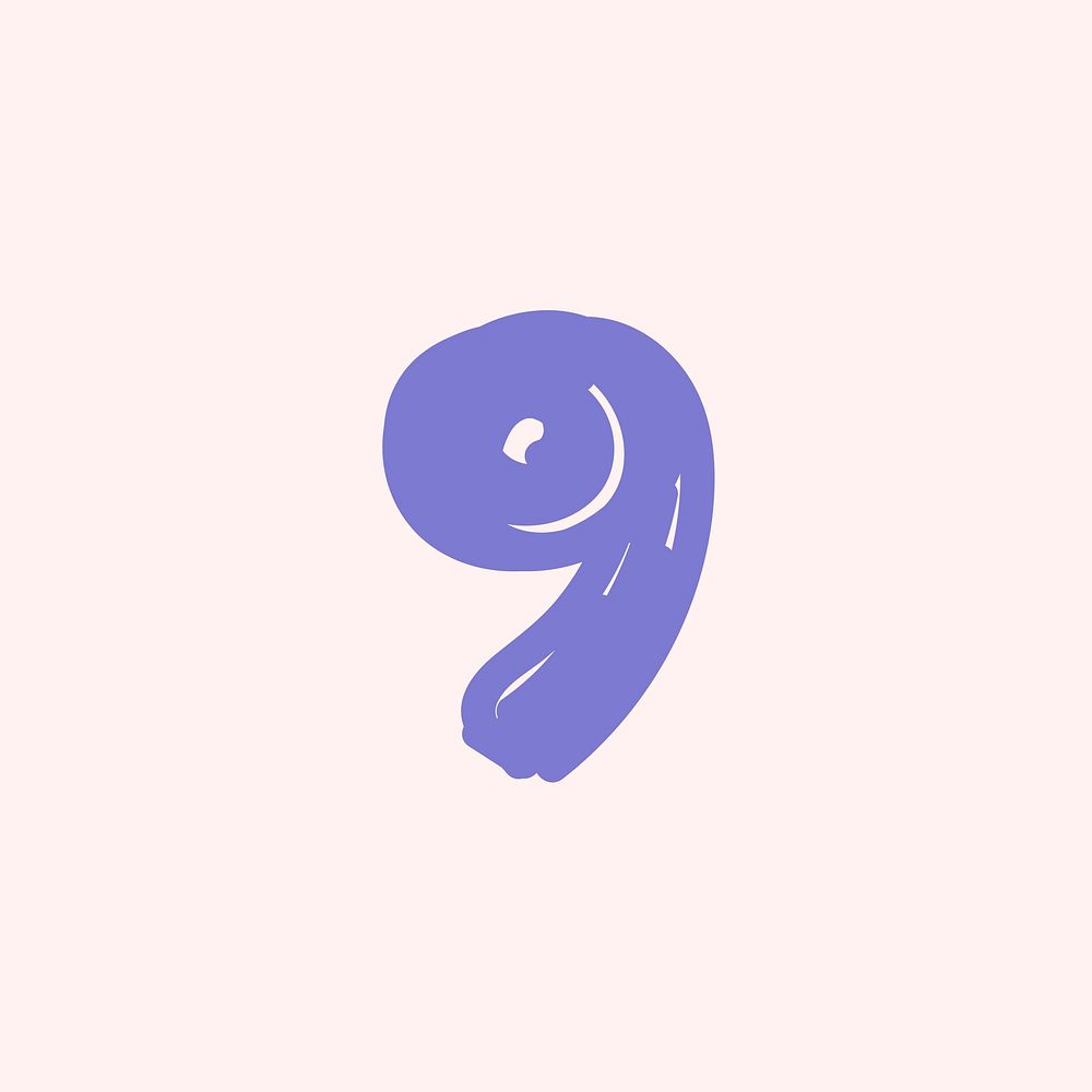 Comma symbol vector doodle font pastel typography