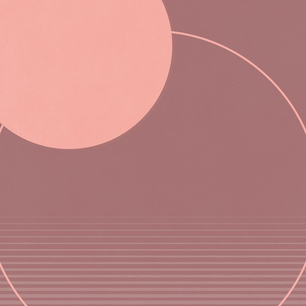 Circle pink wallpaper geometric minimalist vintage poster style