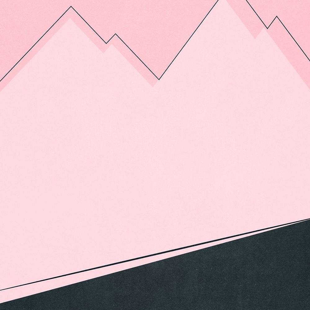 Pink mountain wallpaper minimalist vintage poster style