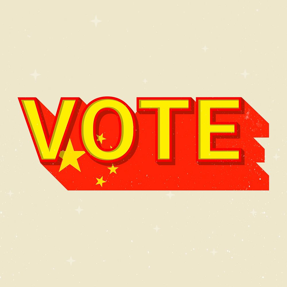 Vote message election China flag illustration