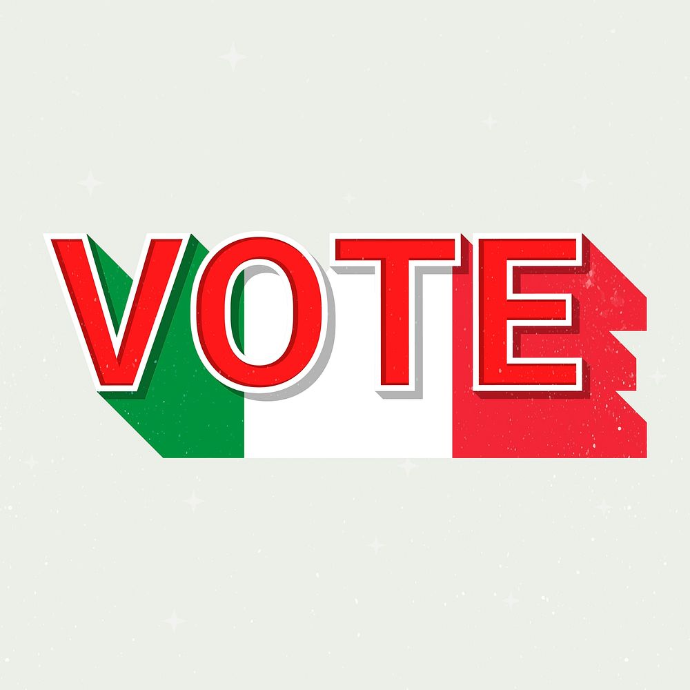 Italy election vote text vector democracy