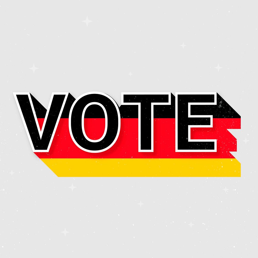 Vote message election German flag illustration
