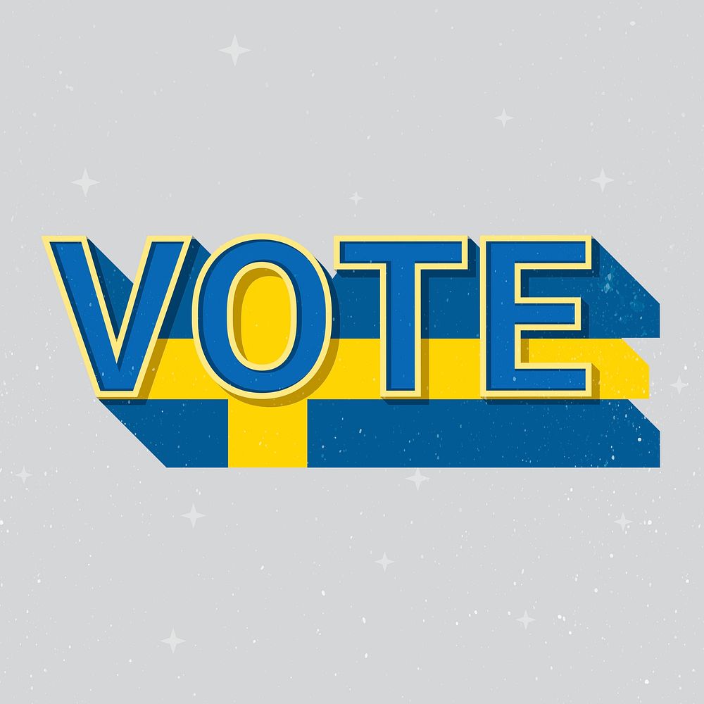 Sweden flag vote text psd election