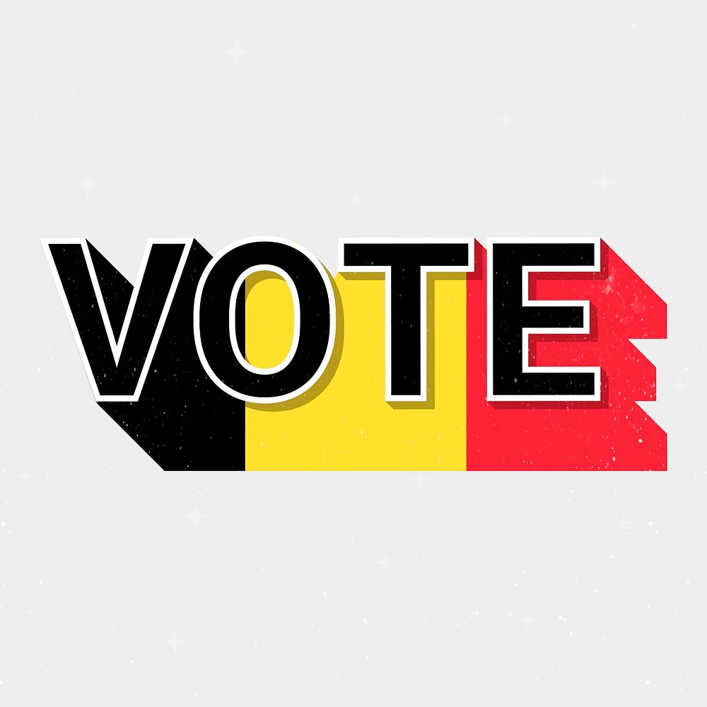 Vote message election Belgium flag illustration