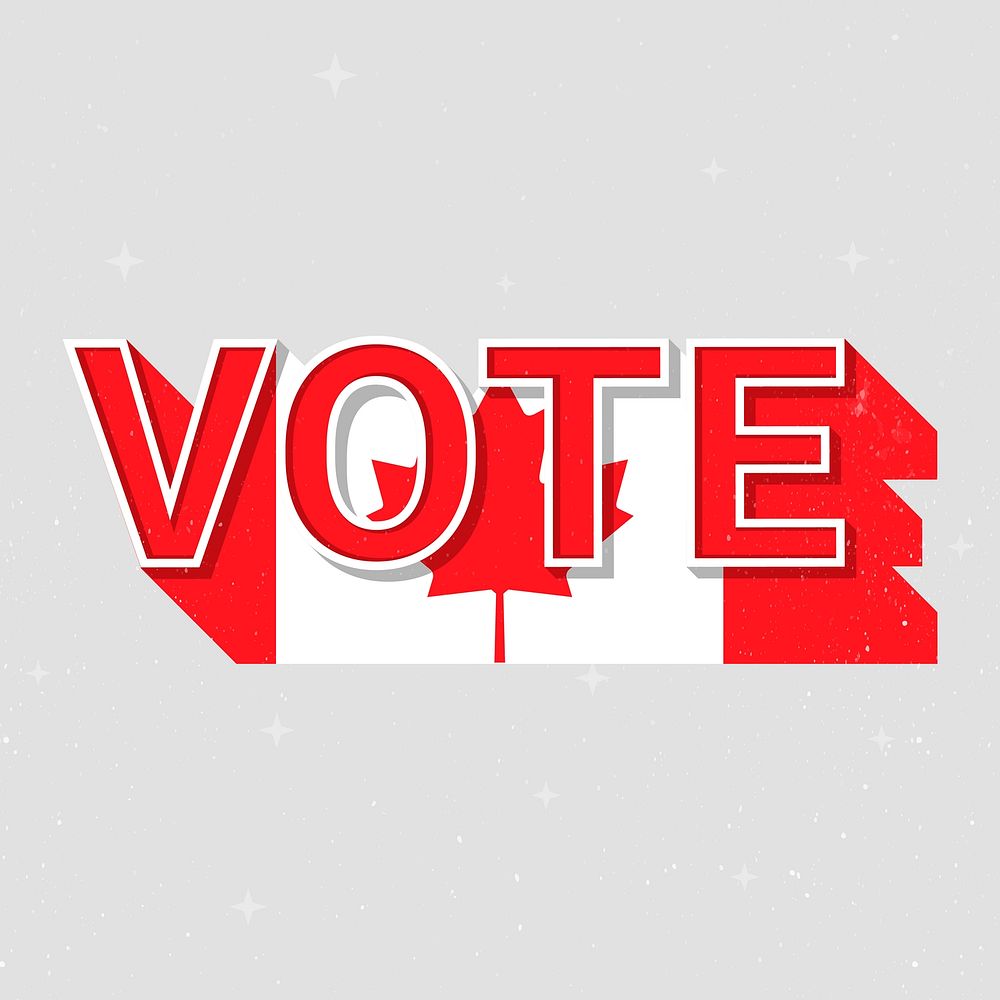 Vote message election Canada flag illustration