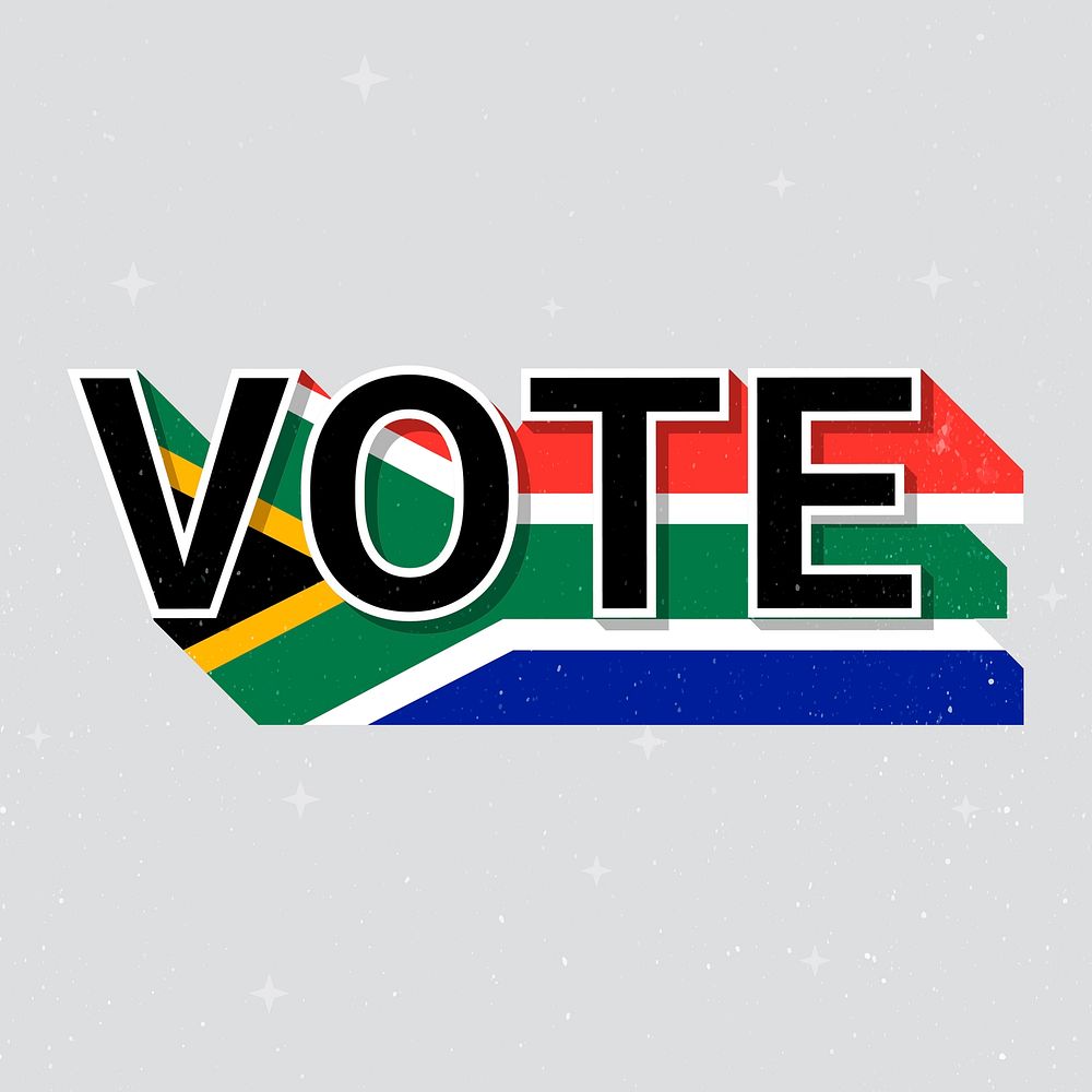Vote message election South Africa flag illustration