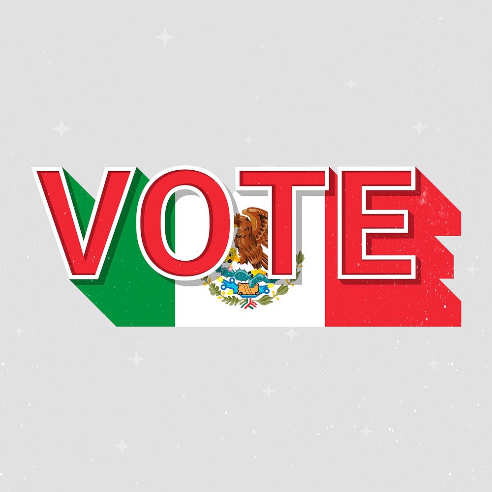 Mexico flag vote text psd election